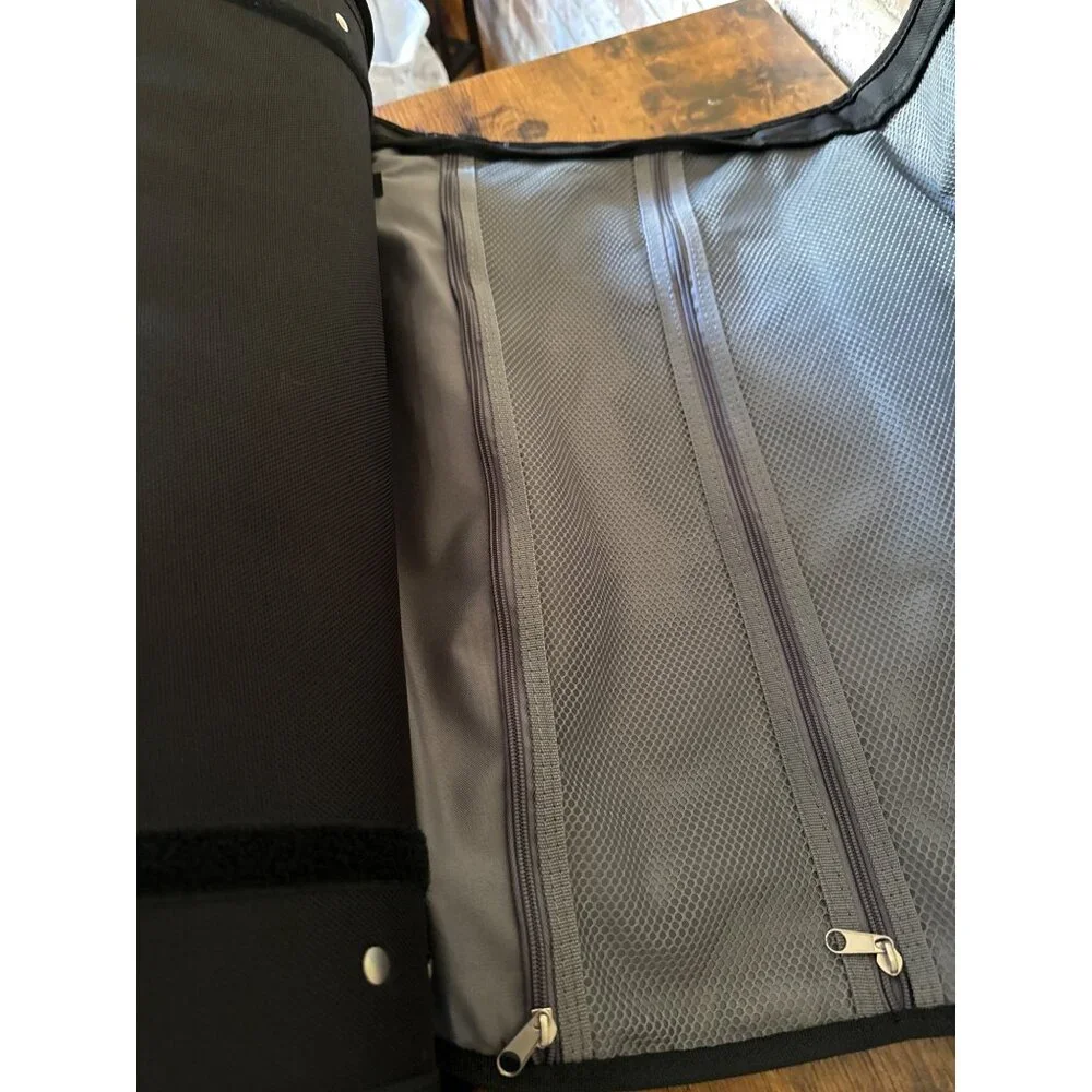 Jos A Bank Black Padded Roll Up Luggage Case & Garment Bag With Shoulder Strap